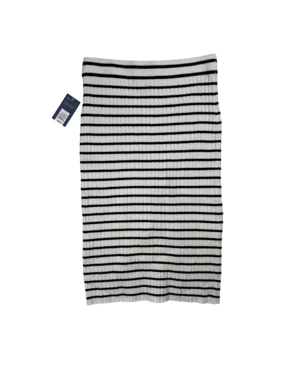 ✨3/$30 Universal Thread Womens Ribbed Knit Pencil Skirt L Black/White - Picture 4 of 5